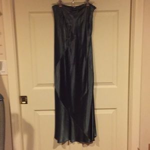 Long gray silk skirt